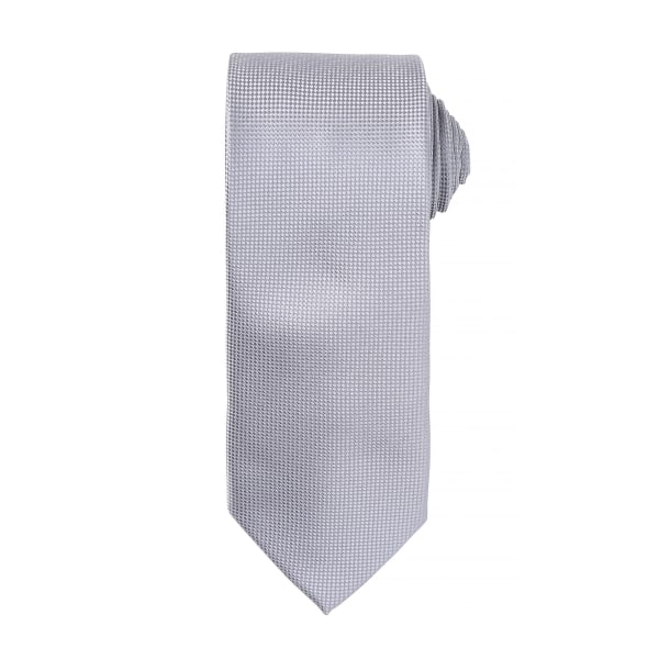 Premier Mens Micro Waffle Formell Work Tie One Size Silver Silver Silver One Size