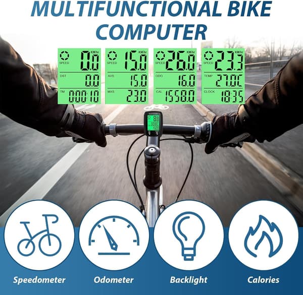 19-funktions cykelcomputer IP54 vandtæt GPS-speedometer kilometertæller kablet cykelcomputer touchscreen med baggrundsbelyst display universal cykel