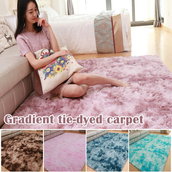 Living Room Carpet Bedroom Bed Carpet Simple Modern Household Floor Mat Soft Multi-Zone Use Blanket Camel