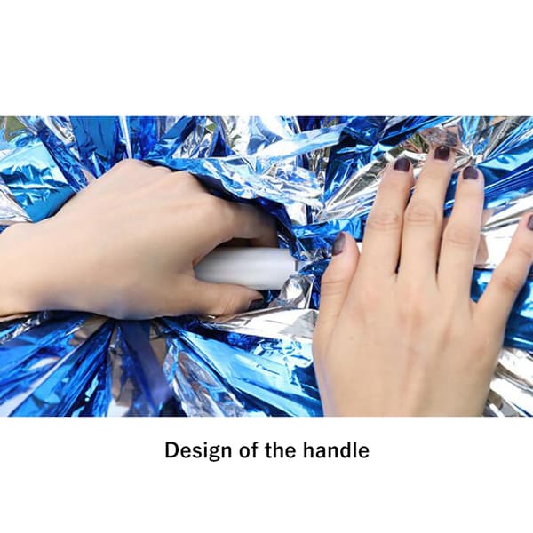 2 stk Metalliske Pompoms for Cheerleading blue silver