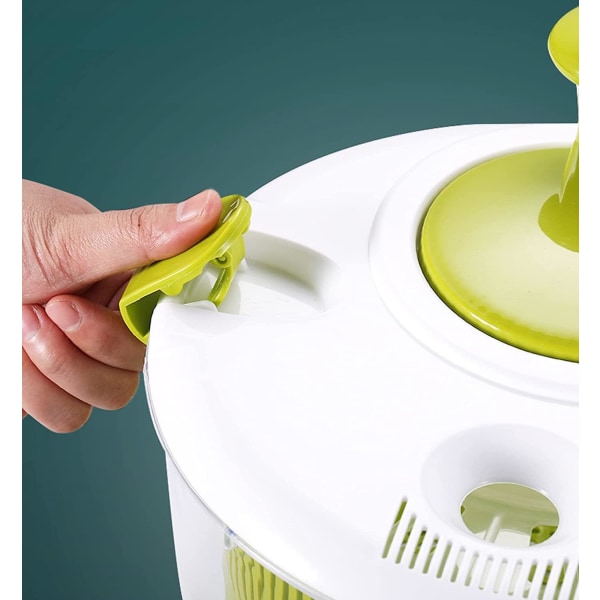 Salatspinner, 5L Salat Tørker Salatspinner med Grønnsakvaskkurv