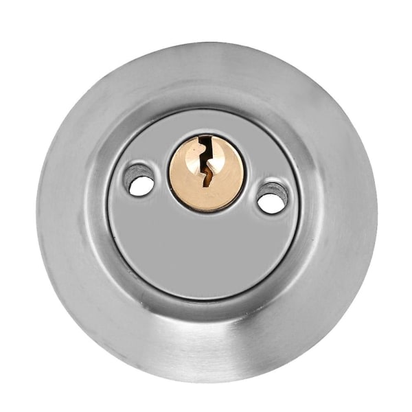 Dubbelcylindrig säkerhetsdörrregel i stål med lås på båda sidor för trädörrar (silver)