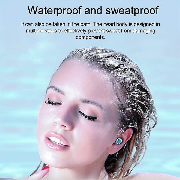Trådløse ørepropper Bluetooth 5.0-hodesett, Ipx7 vanntette 100 timers spilletid