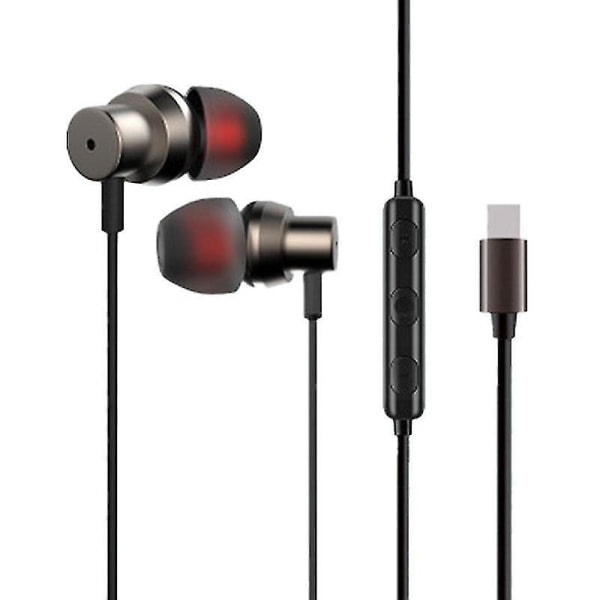 Høretelefoner headset type-c hovedtelefoner metal stereo surround sound sport med mikrofon til xiaomi note3 mix2 huawei hovedtelefoner