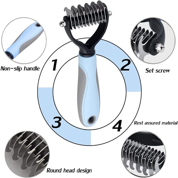 Hundebørste Kattebørste, Hundeplejerive, Hundefriterende kam og langt hår Hundebørste, Hunde- og Katteplejerive Fjern underuld fra kæledyr