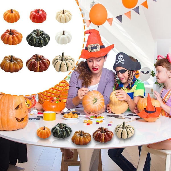 Mini kunstig Halloween græskar dekoration simuleret grøntsag green 2