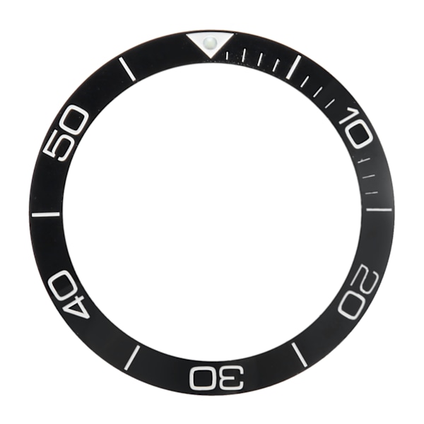 Keramisk Urtavla Ring Professionell 38,6 mm Urtavla Inre Reservdelar Tillbehör för Reparationsman Svart Bas Vit Nummer Prickad Linje
