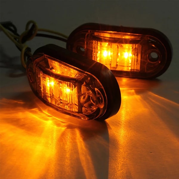 10 stk Advarselslys LED-diodelys Oval LED sidemarkeringslys White