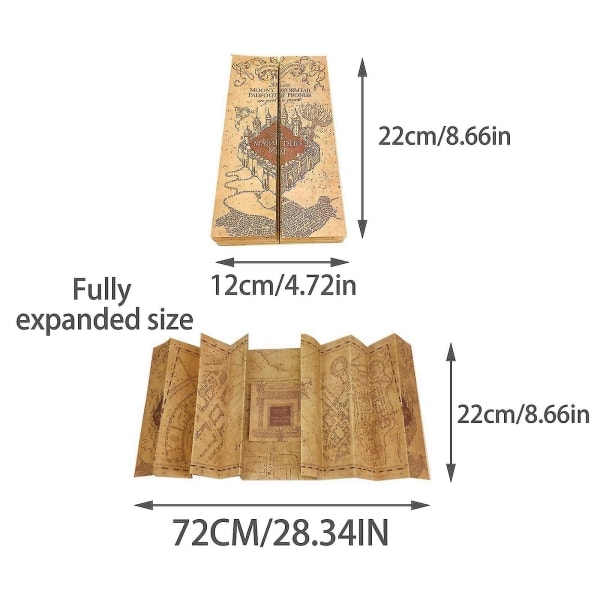Harry Potter Marauders Map, Hogwarts Wizarding World Collection Gåva för fans och barn