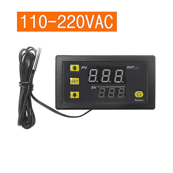 W3230 Mini Digital Temperaturregulator LED Display Termostat Regulator Ac110v-220v 20a Temperaturkontrollbrytare Sensor Meter--