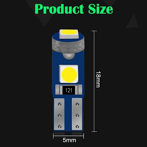 10kpl Auton kojelaudan polttimo Auton LED-valo VAALEANSININEN light blue