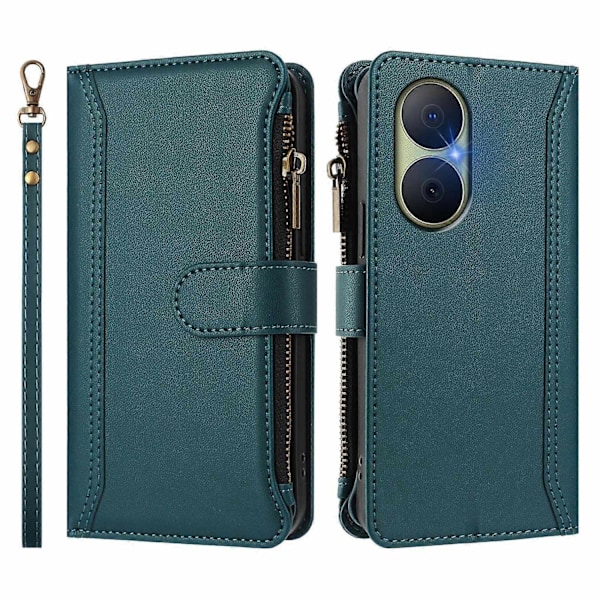 Yhteensopiva magneettisuljettavan 9 korttipaikan vetoketjullisen nahkakotelon kanssa ja rannehihnalla - Perfect_xx For Huawei Enjoy 80 5G