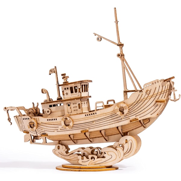 3D-puinen palapeli lapsille ja aikuisille Veneenrakennussarjat Ajatustyöt  Tee-se-itse -sarjat 8-vuotiaille ja sitä vanhemmille lapsille  (kalastuslaiva) 9e74 | Fyndiq