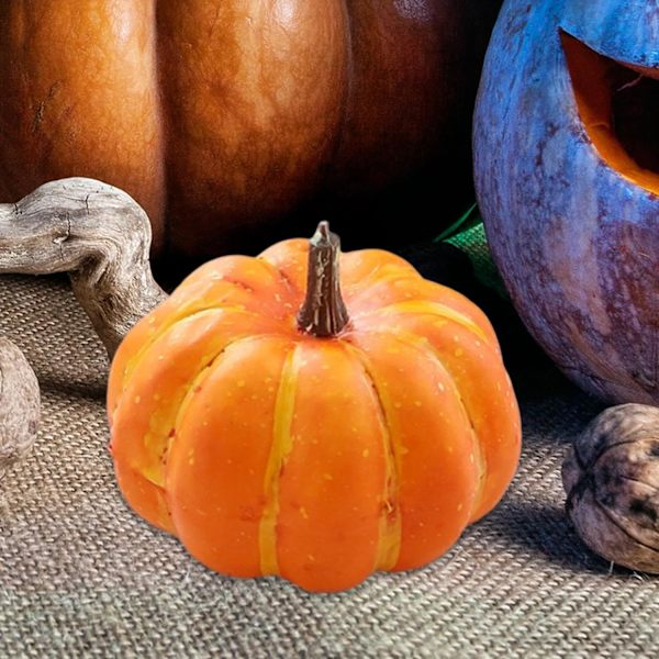 Mini keinotekoinen Halloween-kurpitsa sisustus simuloitu vihannes Light orange 1