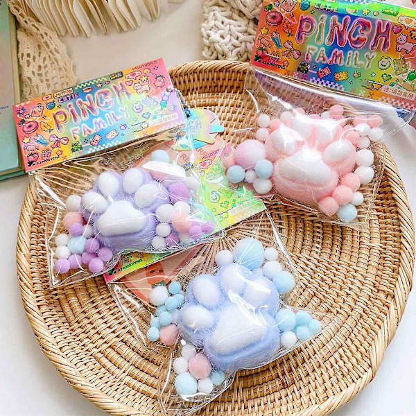 Taba Katt Tass Squishy Leksaker, Kawaii Stressavlastande Klämleksak för Djurälskare Blue