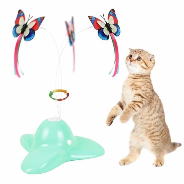 Katteleker, interaktiv katteleke sommerfugl morsom øvelse Elektrisk fladder Roterende kattungeleker, katteteaser med erstatning