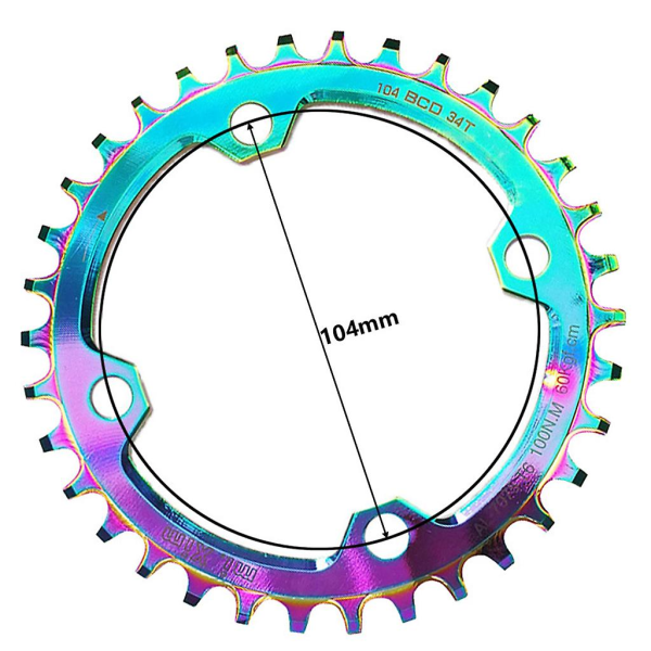 Fjellsykkel 34t 104bcd, ultralett kjedehjul i aluminiumlegering