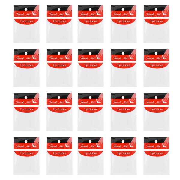 30 stk Summer Stickers Manikyr Nail Art Kit Fransk manikyr Strips Nail Tip Guide Stickers (6,5x5,6cm, Hvit)