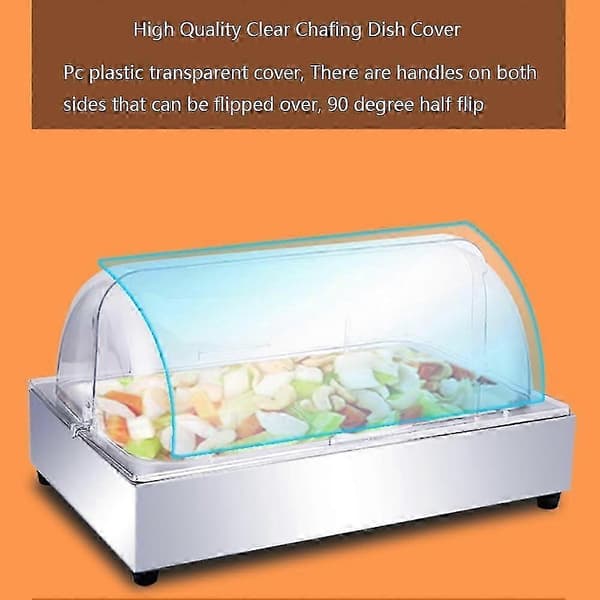 （AZC）Full Size Chafing Dish Lock, 2-pack, Klar Plast Rulltopp Display Lock för Bageri och Desserter, Rektangulär
