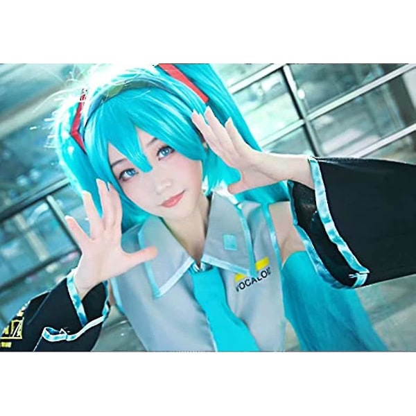 6 kpl/setti Hatsune Miku Cosplay-asu Naisten esitysnäyttely Fancy Dress Comic-asut Yhtenäinen Halloween-juhla (FMY) M