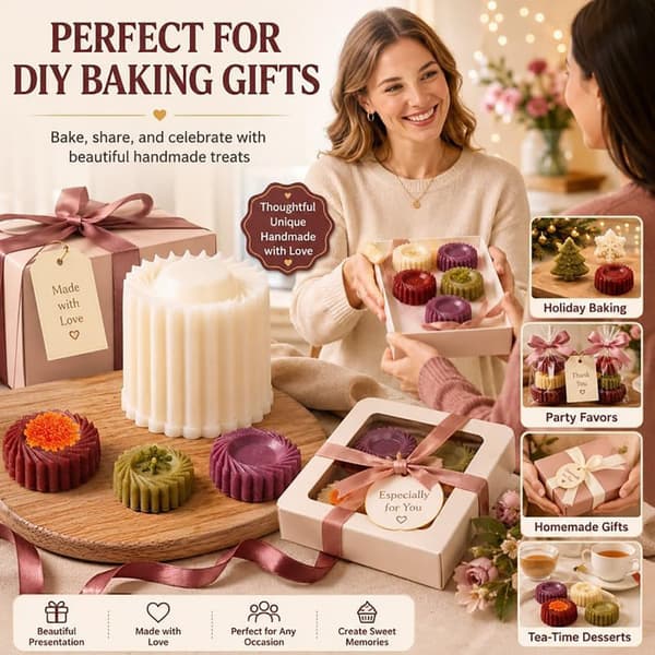 Dobbeltsidet kageform 2-i-1 kreativt bageværktøj til desserter white Pastry molds [1 piece per pack]
