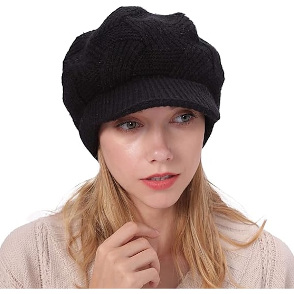 Dames vinter varm beanie hæklet slouchy beanie strikkede beanies med