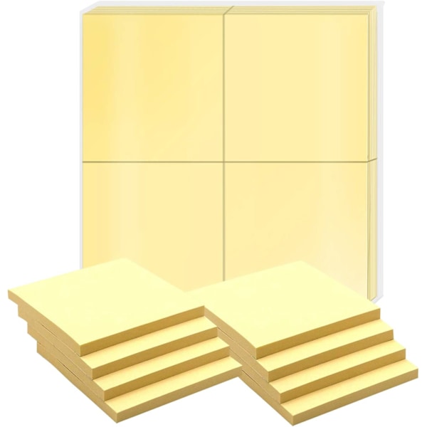 Gula självhäftande lappar, gula post-it-lappar, självhäftande block med superstark vidhäftning, för kontor, skola och hem. 5 st