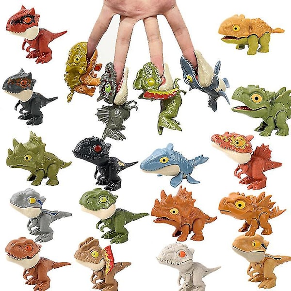 Mini-toimintahahmot Sormien puremat lelut Jurassic Dinosaur Park -reppu riipus Snap Squad T-rex Dino Bite Hand Lapset Pojat Lelut Gray Echinodorus