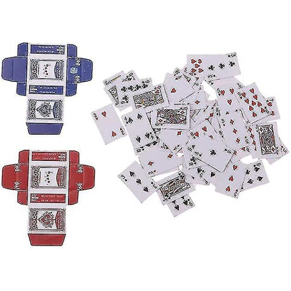 Miniatyyri pelikortit, nukkekodin koristelu Pokerinukkien talon tarvikkeet set