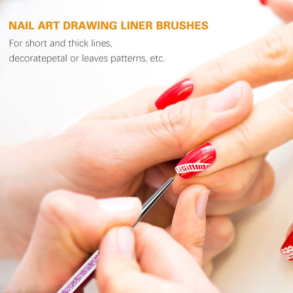 5 st Nagelkonst Penslar, Nagelprickverktyg, Nagelkonst Pennor, Borrning Ritning Naglar Pensel för Nagelkonst Verktyg