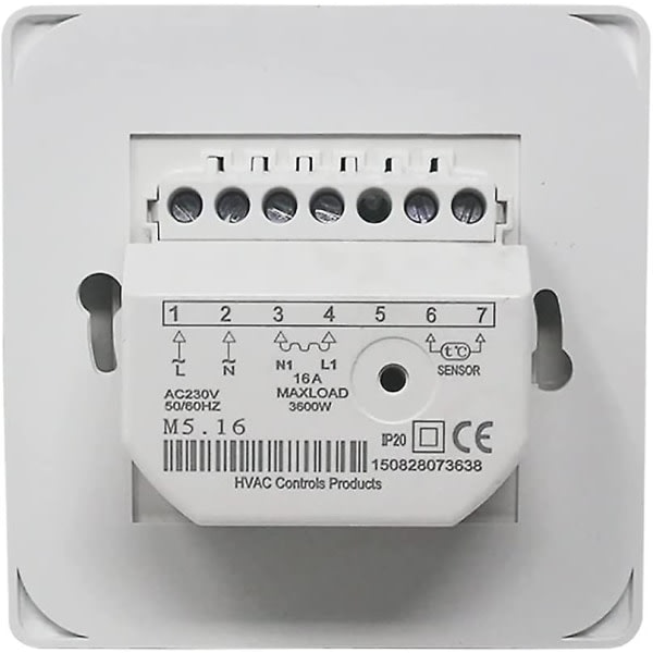 Manuell elektrisk golvvärmetermostat med Ac 220v 16a sond, mekanisk golvvärme termostatkontroller