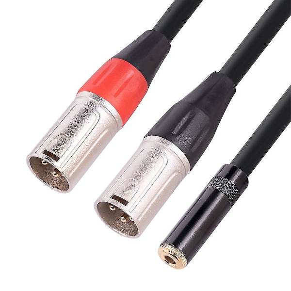 3,5 mm:n stereonaaras - kaksois-XLR 3-nastainen uros Y-jakaja Ofc Aux -äänikaapeli 3,5 mm - 3-nastainen XLR Y-1