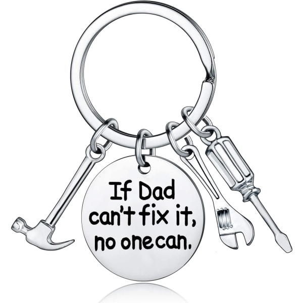 Om pappa inte kan fixa det kan ingen Skruvmejsel Skiftnyckel Hammare Nyckelring Ring Verktyg Berlocker Nyckelring Nyckelring Present till pappa