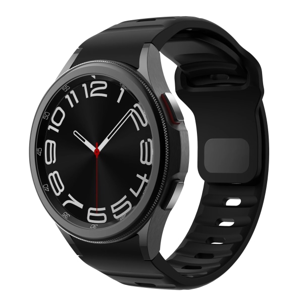 Silikone rem til Samsung Galaxy Watch 6 Classic 47mm 43mm/4 classic 46mm 42mm Armbånd Galaxy Watch 5/5pro 45mm/4/6 40mm 44mm Sort Black galaxy Watch 4 44mm