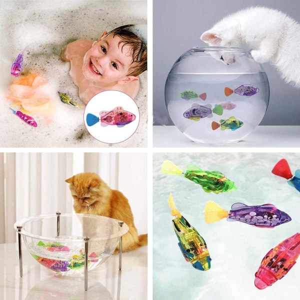 Simrobot fiskleksak för katter, 2st akvarellleksak Cat Interactive Pet Toy Electric Fish