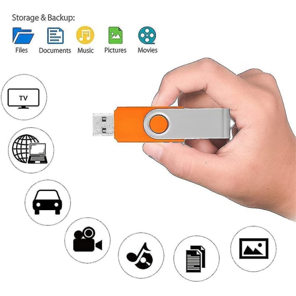 4 Gt:n USB tikku 10 pakkaus, USB 2.0 Datatikku, jossa on USB tikkupussi,  pyörivä taitettava 0b1e | Fyndiq