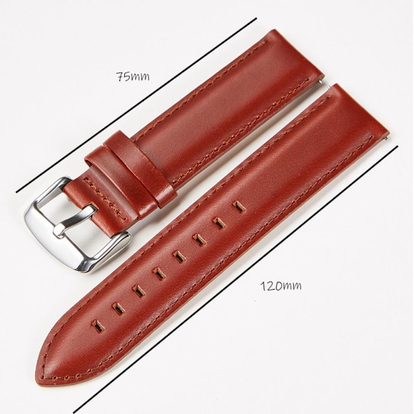 Klockarmband Nappa Läder MÖRKBRUN 18MM Mörkbrun_xx Dark Brown 18mm