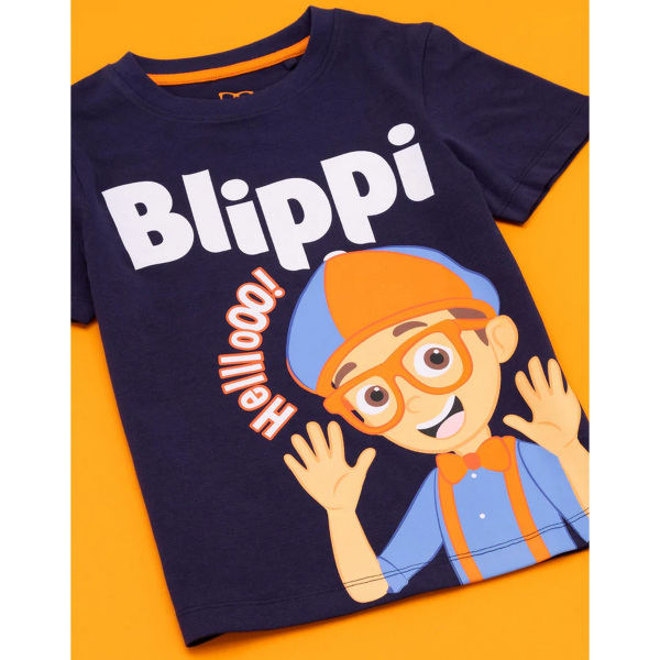 Blippi børne/børne Hej T-shirt 2-3 år marineblå Navy Navy 2-3 Years