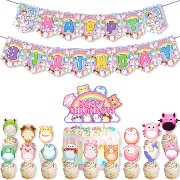 Squishmallows tema födelsedagsfest set