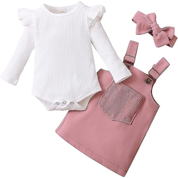 Baby Nyfödd Baby Body+kjol+pannband Baby Girl Set Kläder Baby