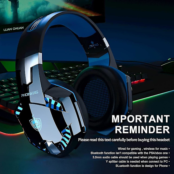 Kablet Ps4-headset, PC, Switch, kablet gamingheadset, støydempende...