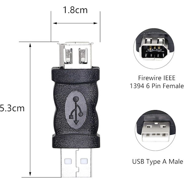 #USB1394 hoved 6P adapter USB til Firewire，1394 adapter#