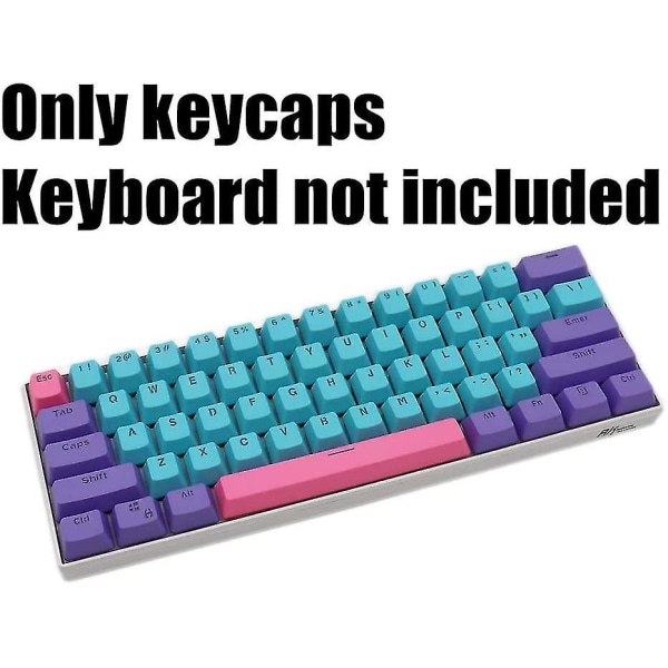 61 Pbt Keycaps 60 Percent, Ducky One 2 Mini Keycaps OEM-profil (farge: blå)