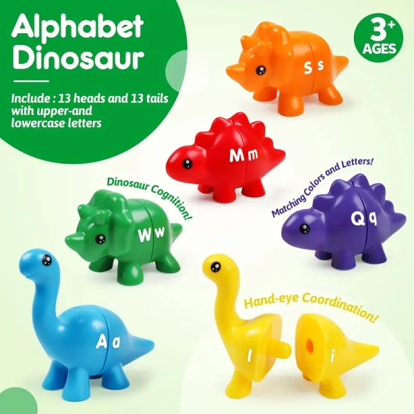 Dinosaur Letter Match: Engaging Alphabet Game - Store og små bokstaver