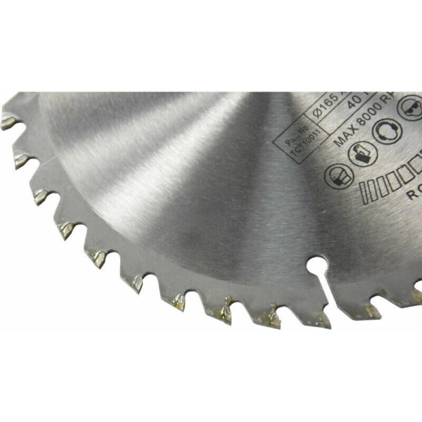 165 mm TCT sirkelsagblad Sølv roterende kappeskive for saging av tre 40 tenner