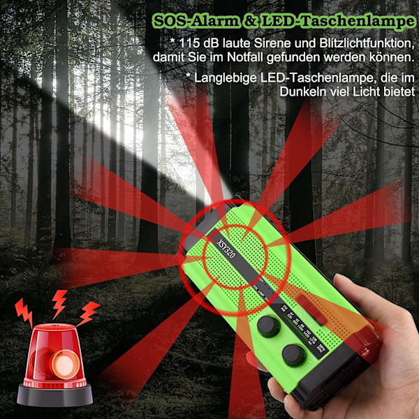 Aurinkoradio, kannettava AM/FM-kampiradio, sisäänrakennettu 5000mAh