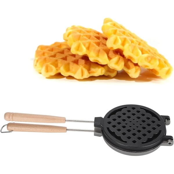 Vaffeljern Dobbeltsidet Vaffel Bagepande Non-stick Komfur Vaffeljern Bageudstyr med Aftageligt Håndtag til Vafler Sandwich Toaster