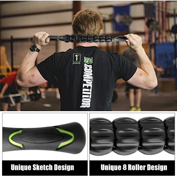 Massage Roller Muskelrulle Stick - Ultra Portabel Massager Djup Triggerpunkt Massage Roller - Lindrar Ömma Muskler - Fysioterapi