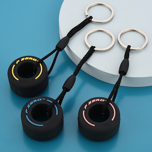 3 stk Kartokner Trendy F1 Bil Dekk Nøkkelring Unisex Mini Hjul Nøkkelring