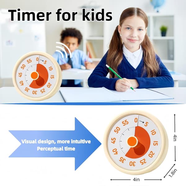 Timer - Timekeeper - Visuell Timer for Barn - 60-Minutters Nedtelling for Klasserommet